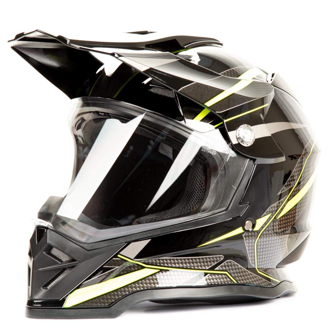 Шлем мото мотард HIZER B6197-1 №4 (XL) black/yellow