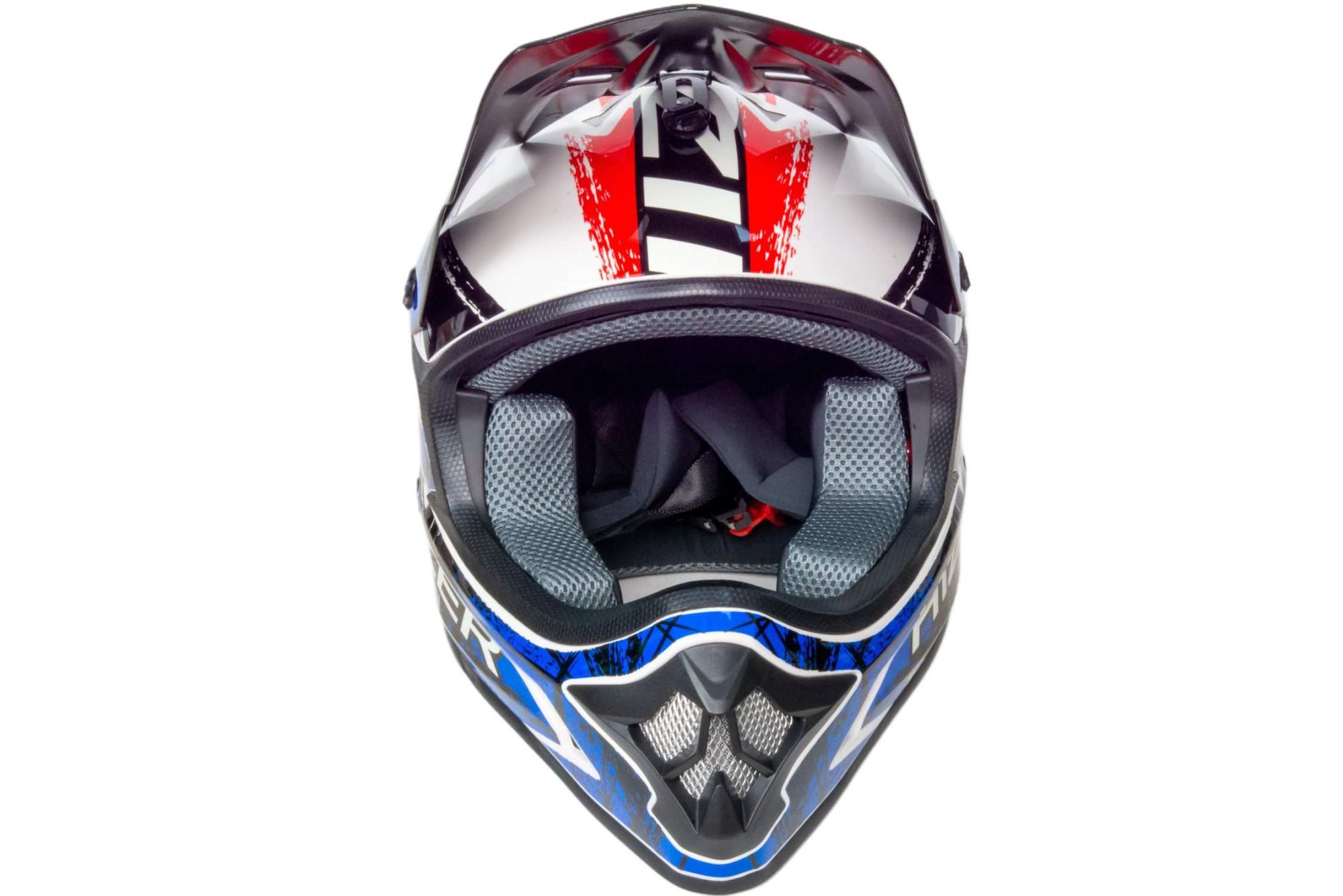 Шлем мото кроссовый HIZER J6805 №1 (M) black/white/blue